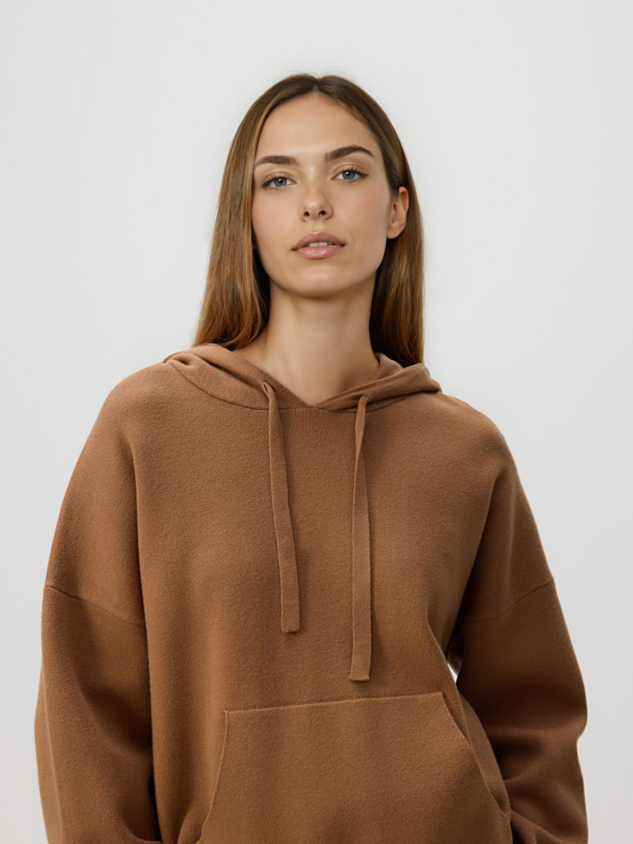 סוודר קפוצ'ון משולב ויסקוזה main product photo