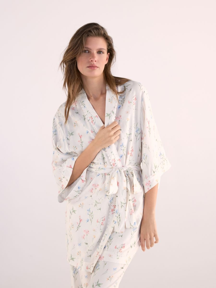 חלוק ויסקוזה עם הדפס