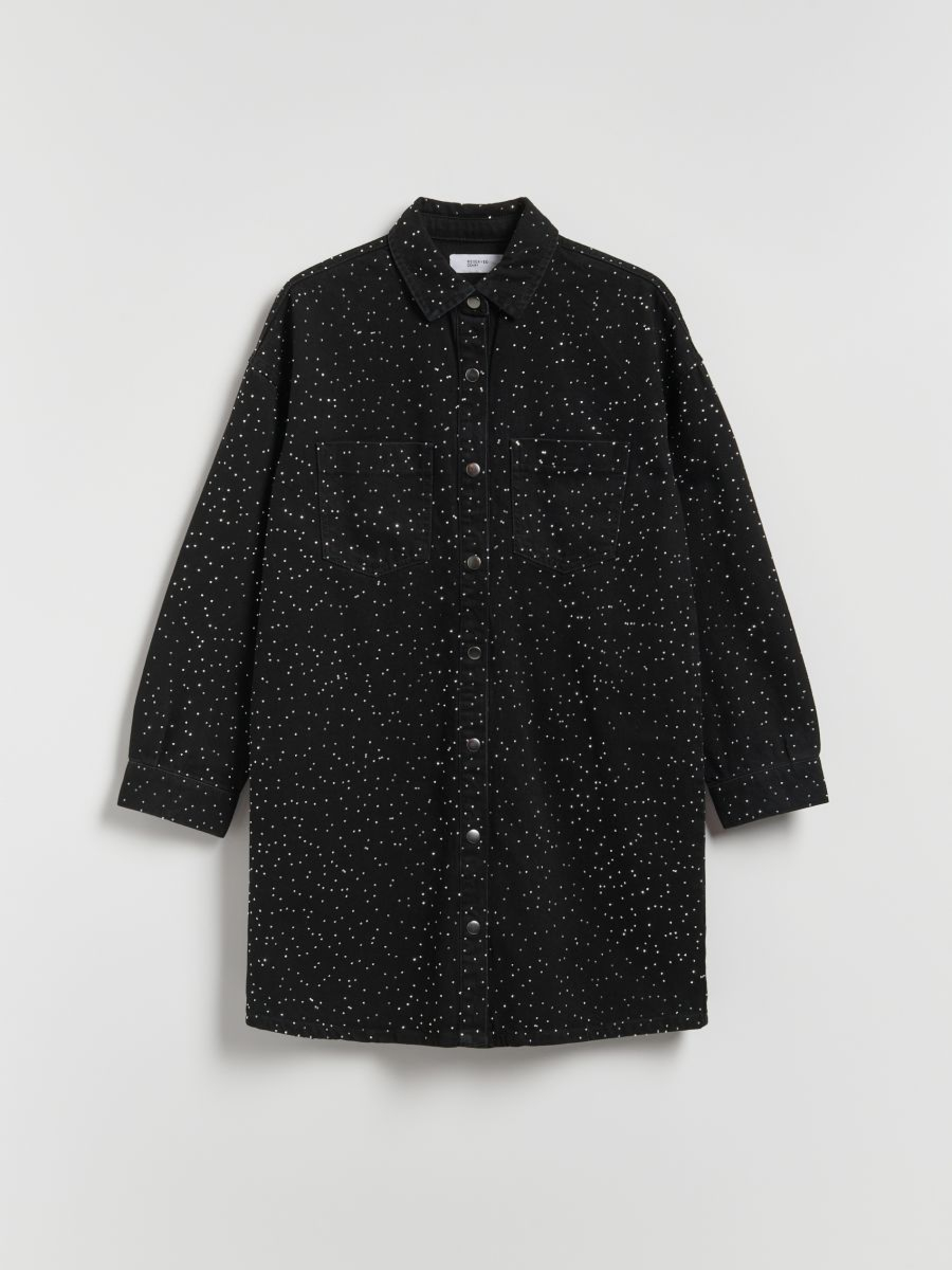 שמלת ג'ינס עם עיטורי אבנים main product photo