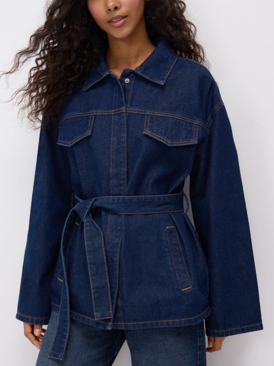 ג'קט ג'ינס עם חגורה