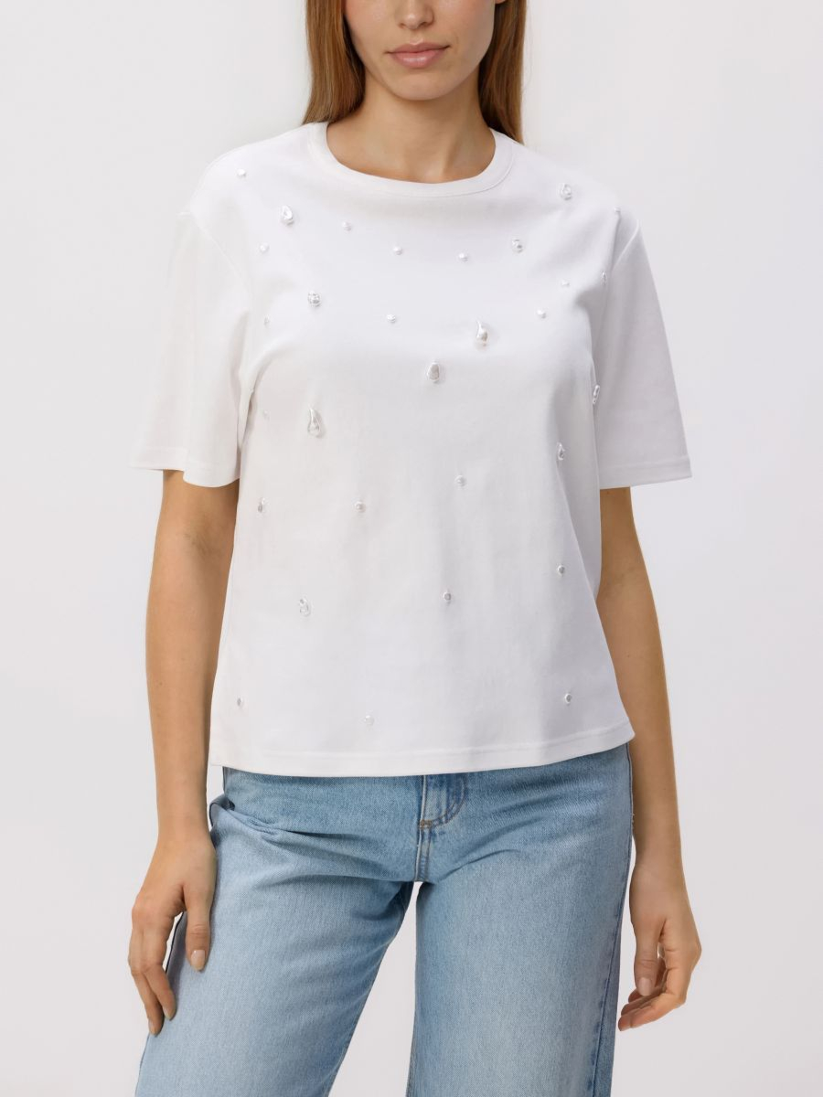 טי שירט עם פנינים main product photo