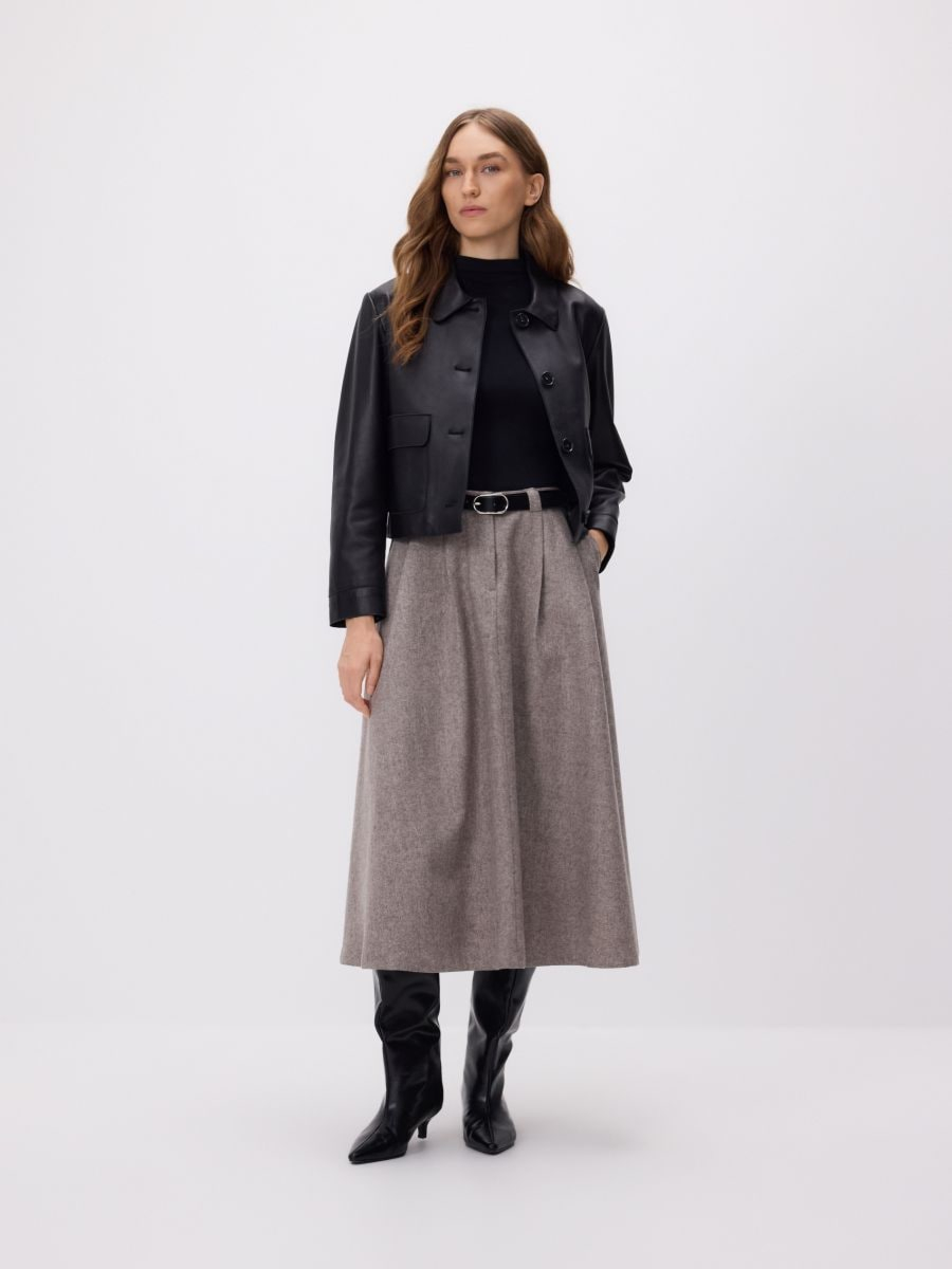 ג'קט עור עם צווארון main product photo