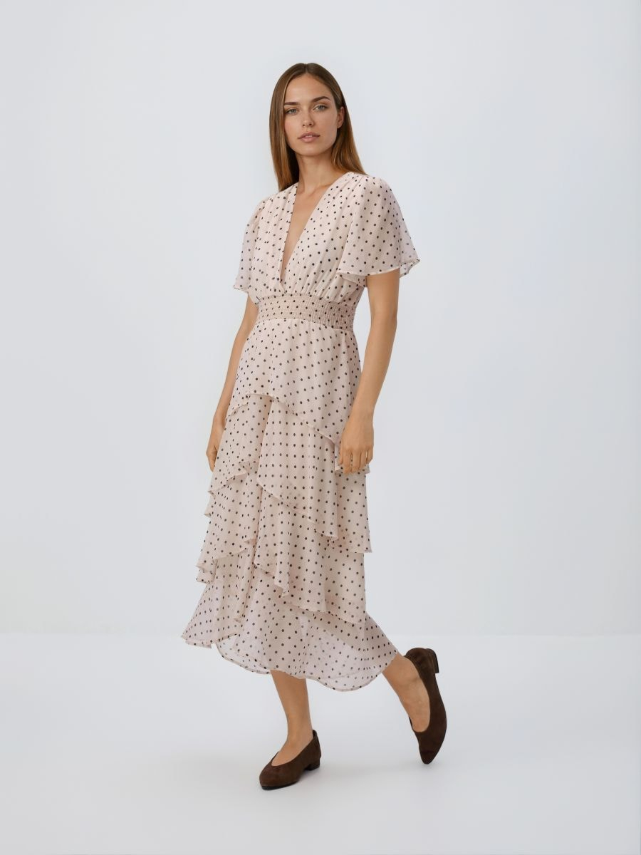 שמלת מידי מלמלה עם נקודות