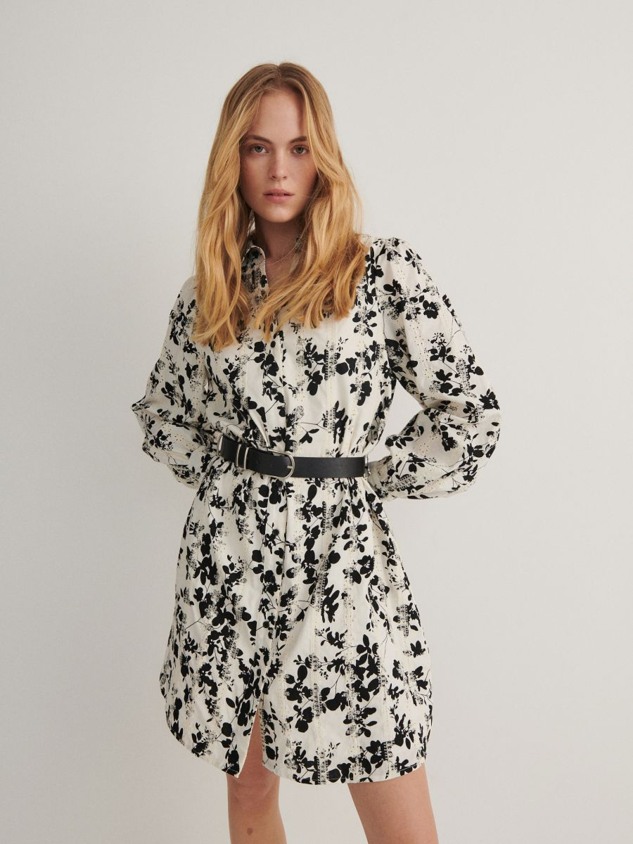 שמלת מיני פרחונית עם חגורה main product photo