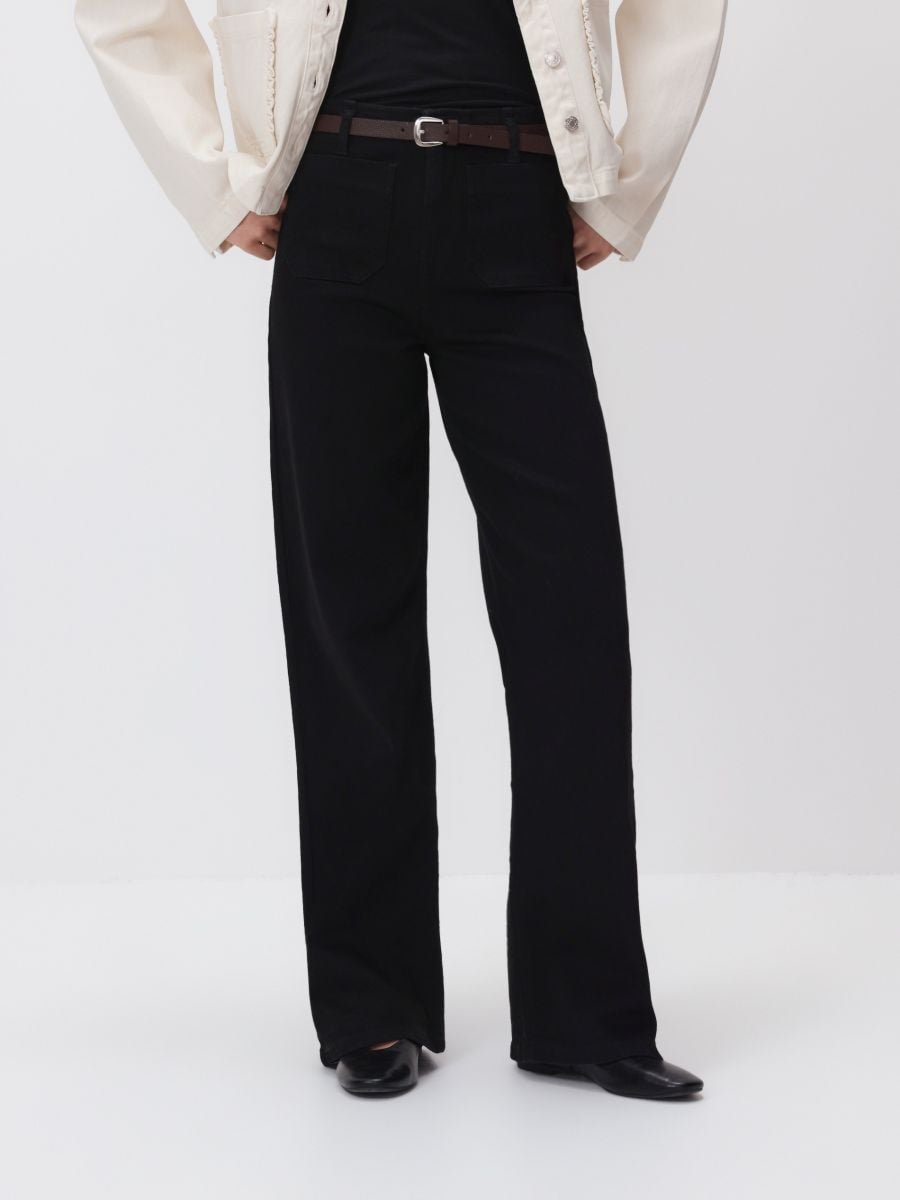 ג'ינס Wide leg עם חגורה