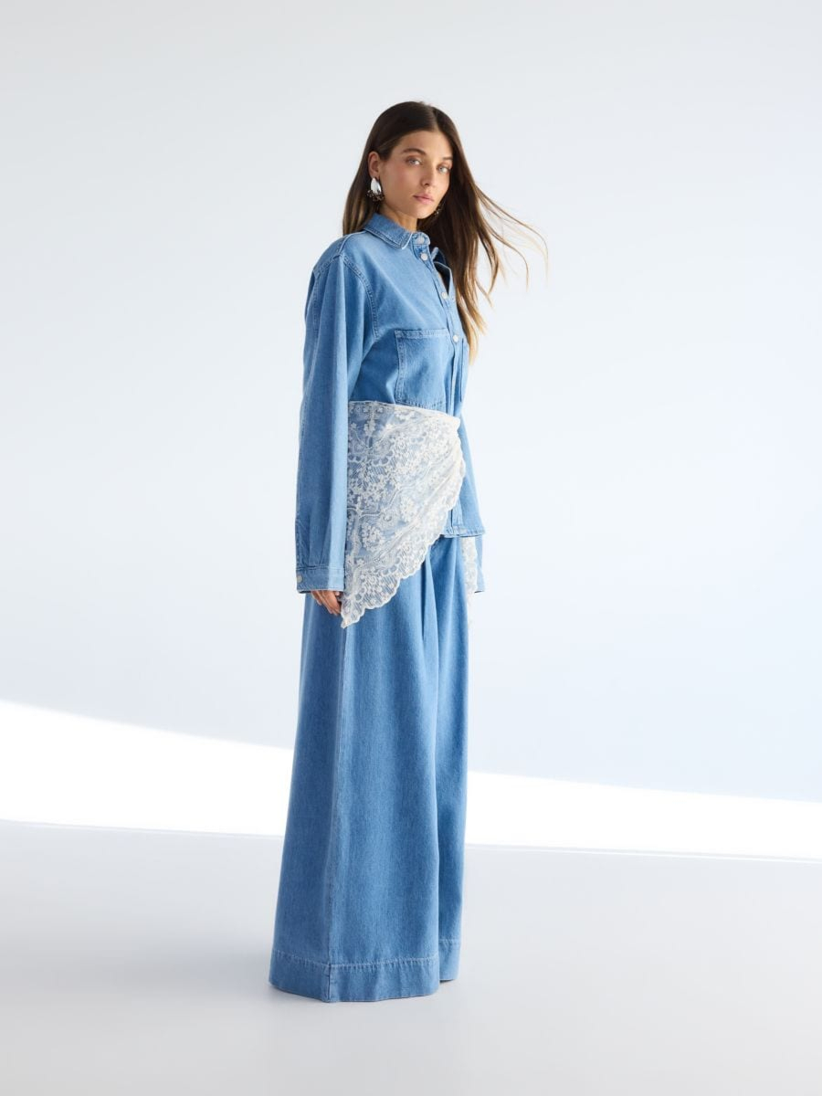 ג'ינס wide leg עם תפר main product photo