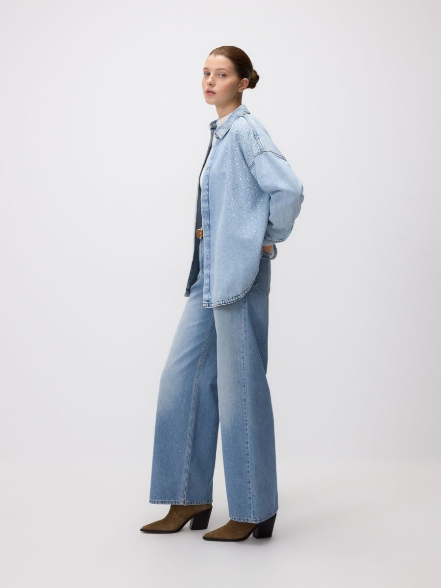 חולצת ג'ינס עם אבנים main product photo