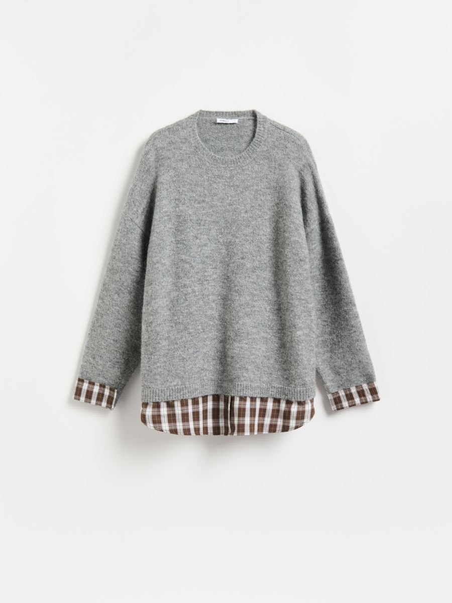 סריג בשילוב חולצה בגזרה רחבה main product photo