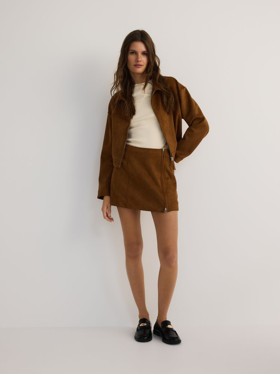 חצאית מיני דמוי ז'מש main product photo