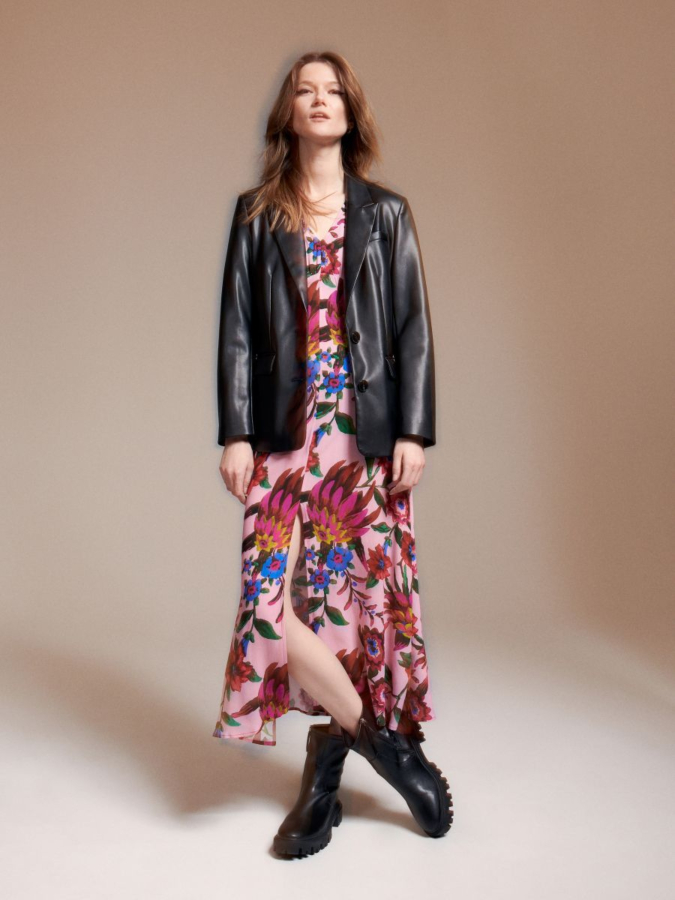 שמלה פרחונית ארוכה ויסקוזה