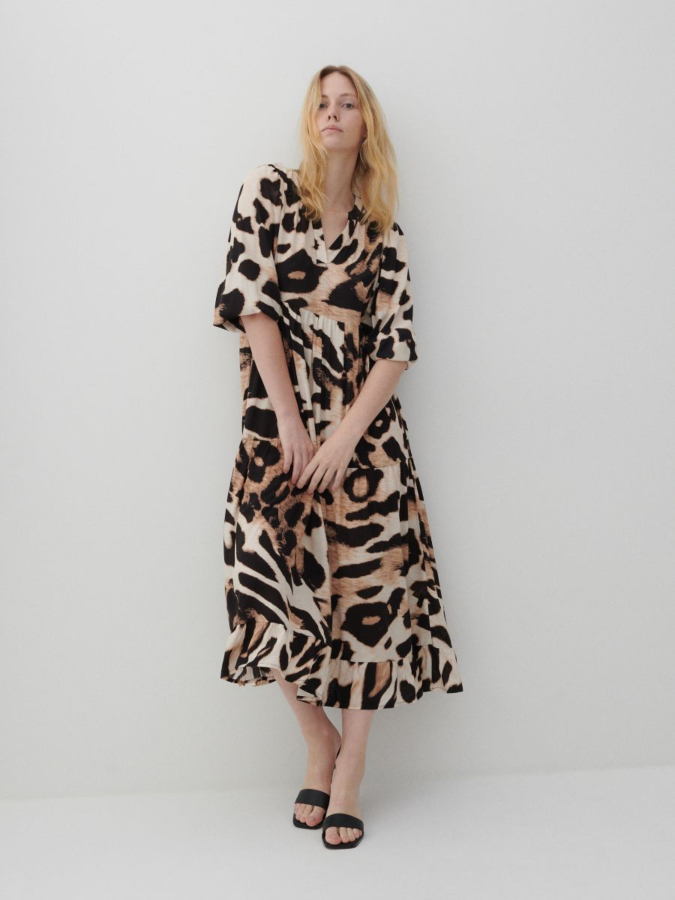 שמלת ויסקוזה מודפסת פרחוני