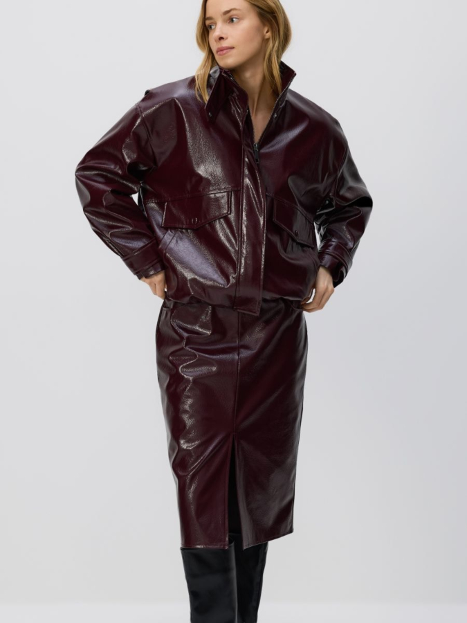 חצאית מידי דמוי עור