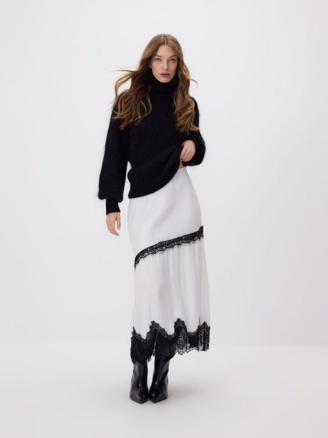 חצאית ויסקוזה עם תחרה