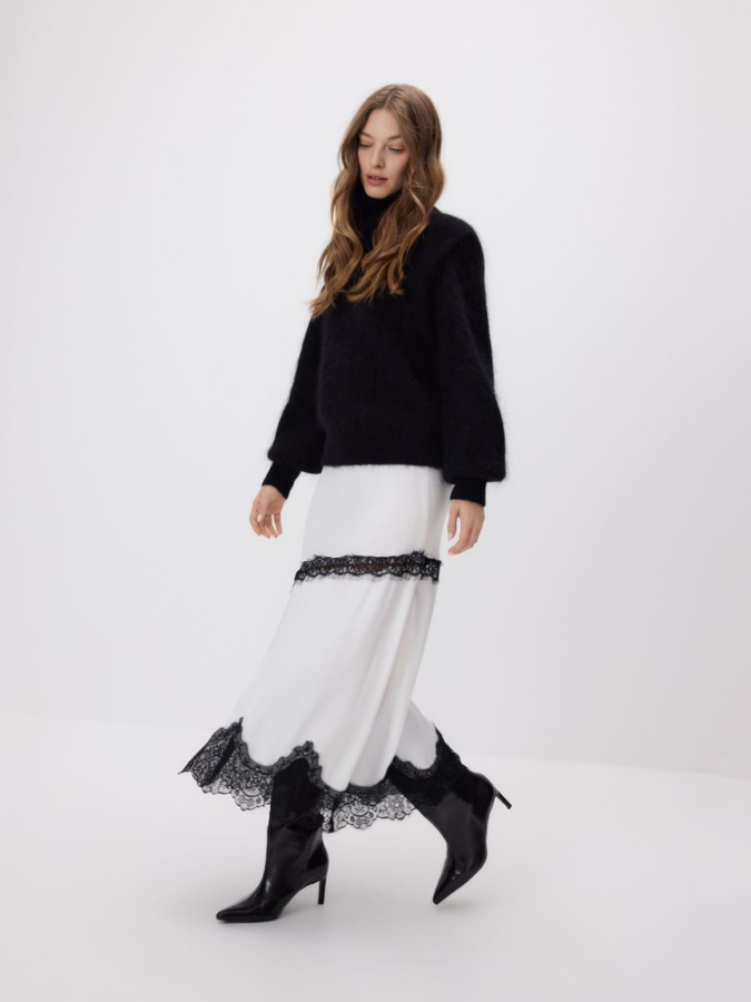 חצאית ויסקוזה עם תחרה