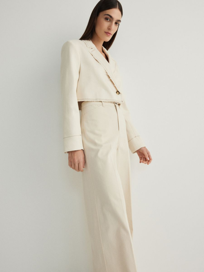 מכנסיים רחבים מכותנה