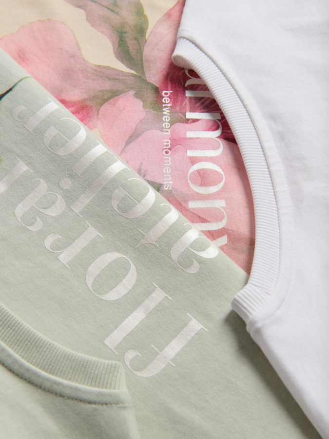 טי שירט כותנה עם הדפס