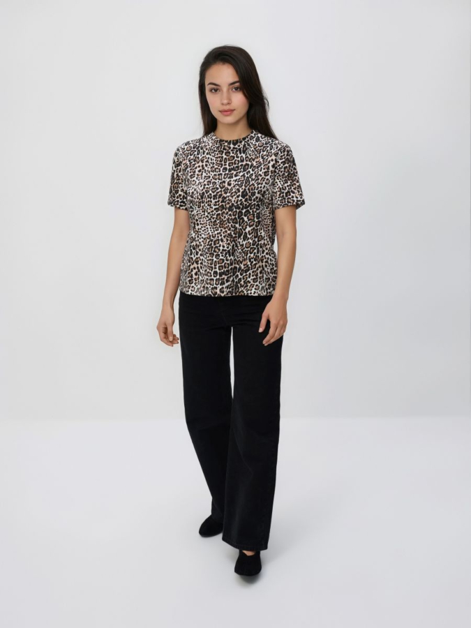 טי שירט כותנה עם הדפס