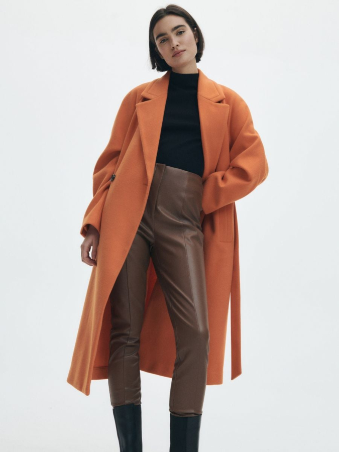 מכנסיים ארוכים דמוי עור