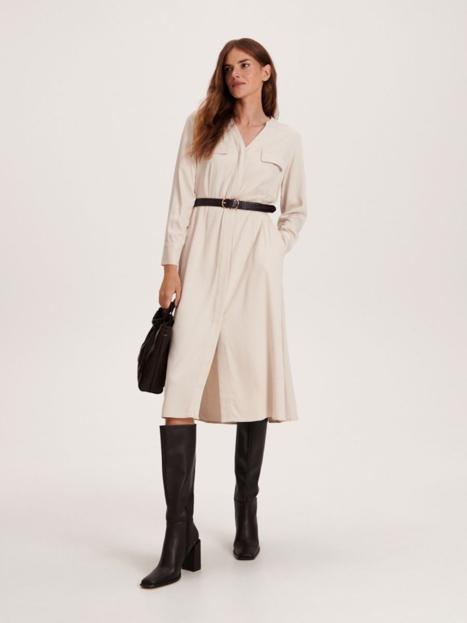 שמלה ארוכה קלאסית בשילוב ויסקוזה