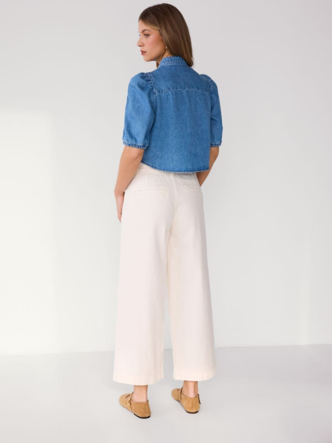 ג'ינס wide leg עם רקמה