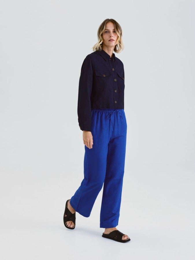 מכנסיים ארוכים עם מותן אלסטי