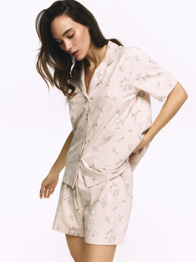 סט פיג'מה כותנה שני חלקים