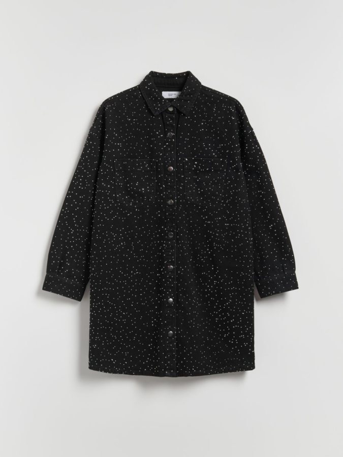 שמלת ג'ינס עם עיטורי אבנים