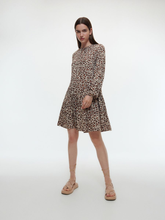 שמלה ארוכה מודפסת אורך מיני