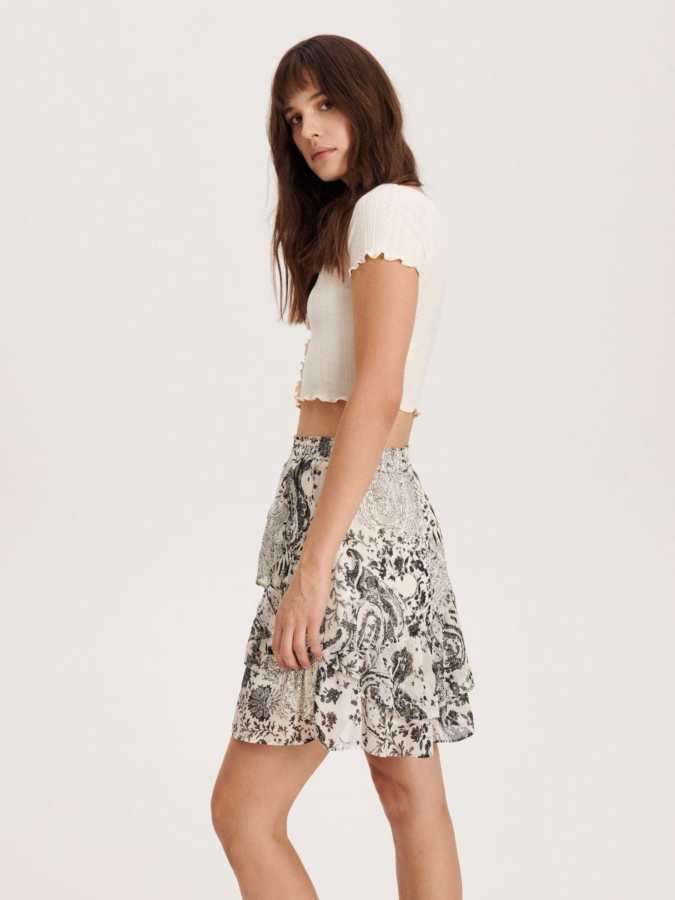 חצאית מיני מודפסת מלמלה