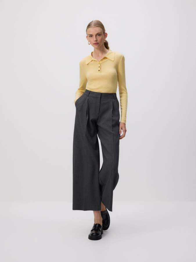 סוודר פולו משולב צמר