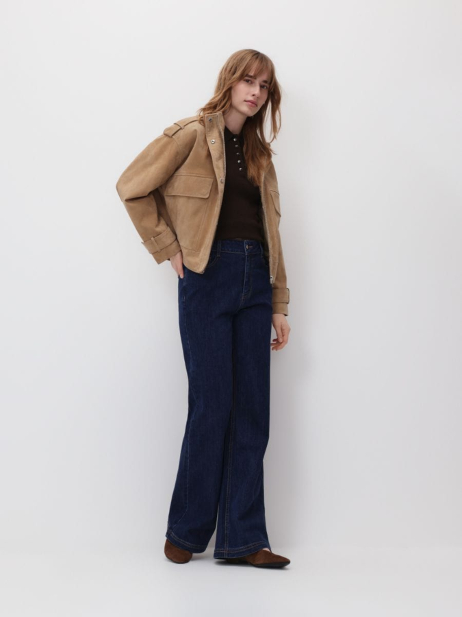 סוודר פולו משולב צמר