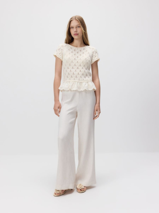 חולצה פתוחה עם קפל