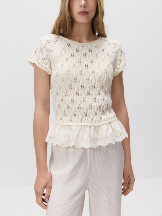 חולצה פתוחה עם קפל