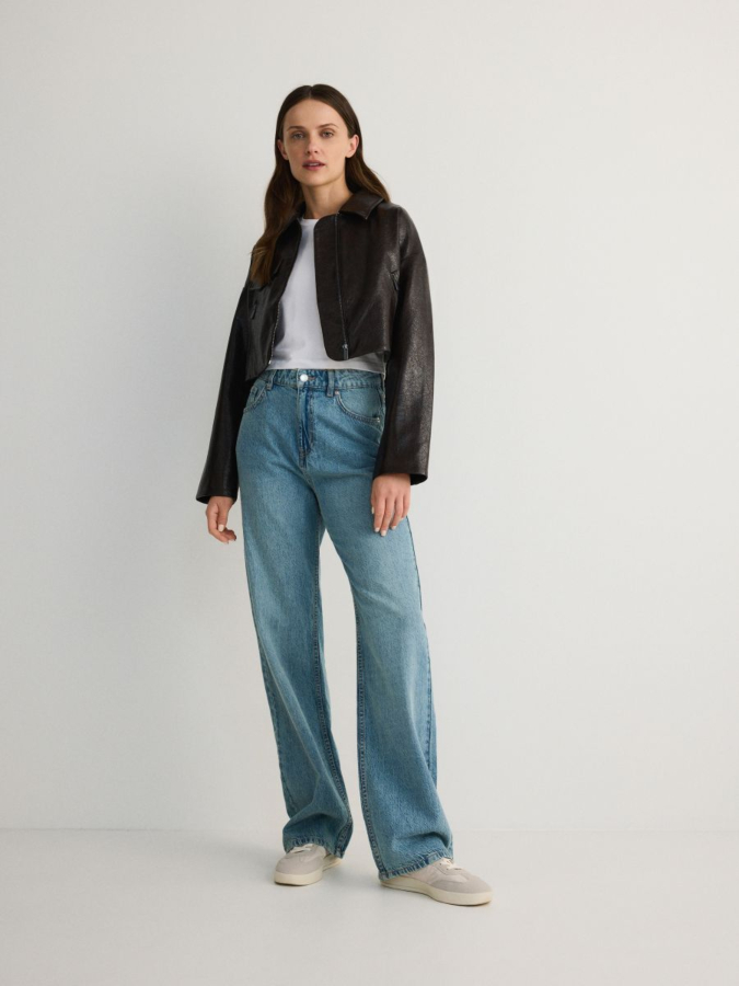 מכנסי ג'ינס גזרה ארוכה