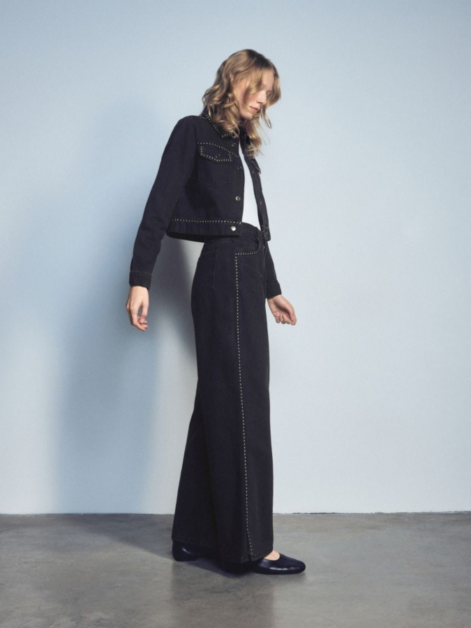 ג'ינס Wide leg עם אבנים