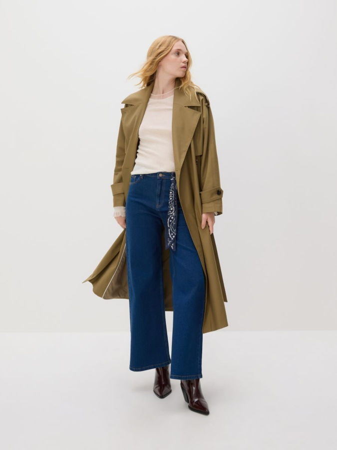 ג'ינס בגזרה רחבה עם בנדנה