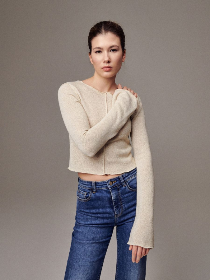 חולצה ארוכה שרוול מתרחב