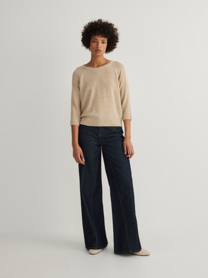 סריג חלק שרוולי 3/4