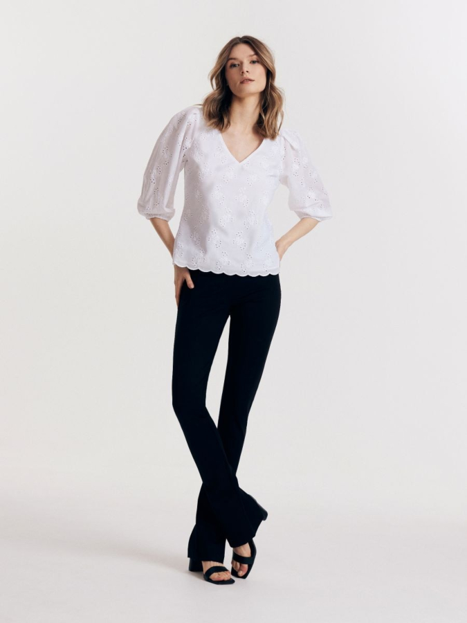 חולצה חגיגית שרוולי פאף 3/4