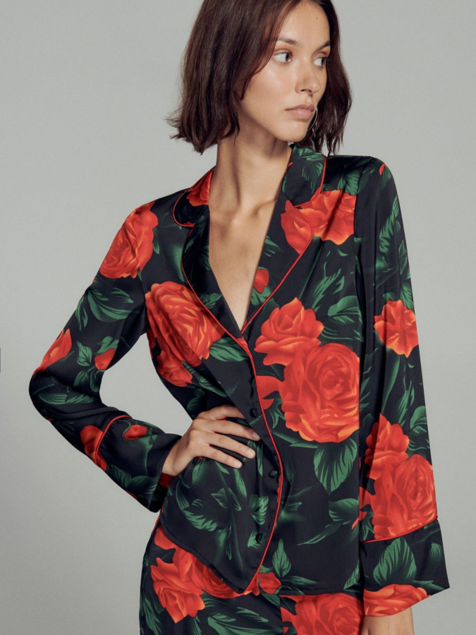 חולצה מכופתרת פרחונית