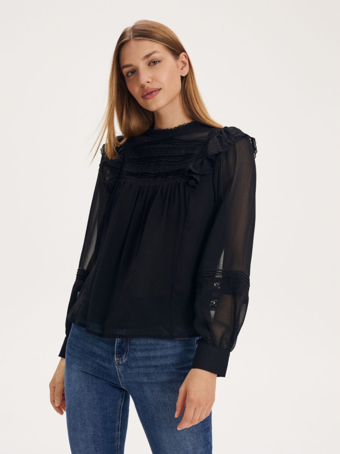 חולצה ארוכה מעוצבת מלמלה