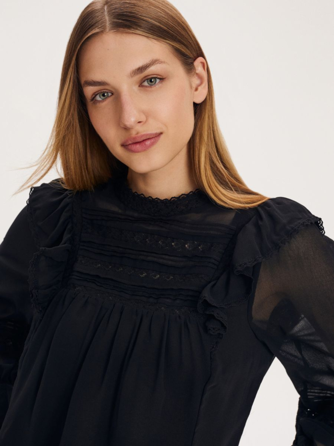 חולצה ארוכה מעוצבת מלמלה