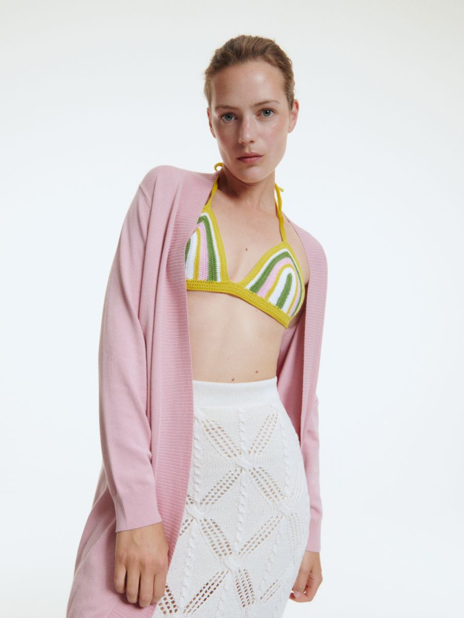 קרדיגן ארוך עשיר בויסקוזה