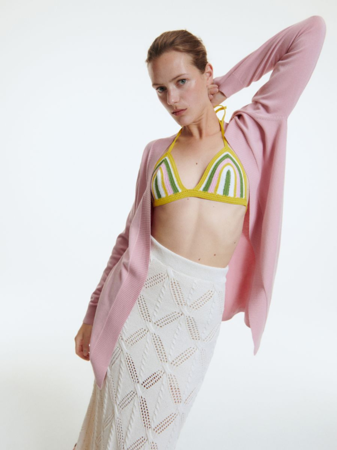 קרדיגן ארוך עשיר בויסקוזה