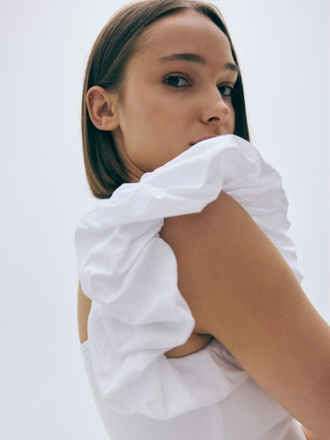 חולצה קצרה שרוולי מלמלה