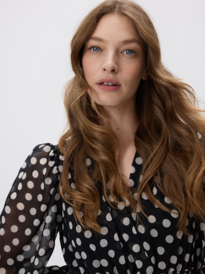 שמלת מקסי נקודות