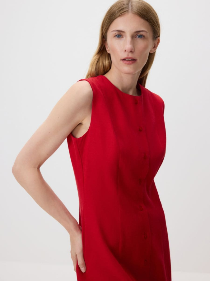 שמלה קצרה מתערובת פשתן