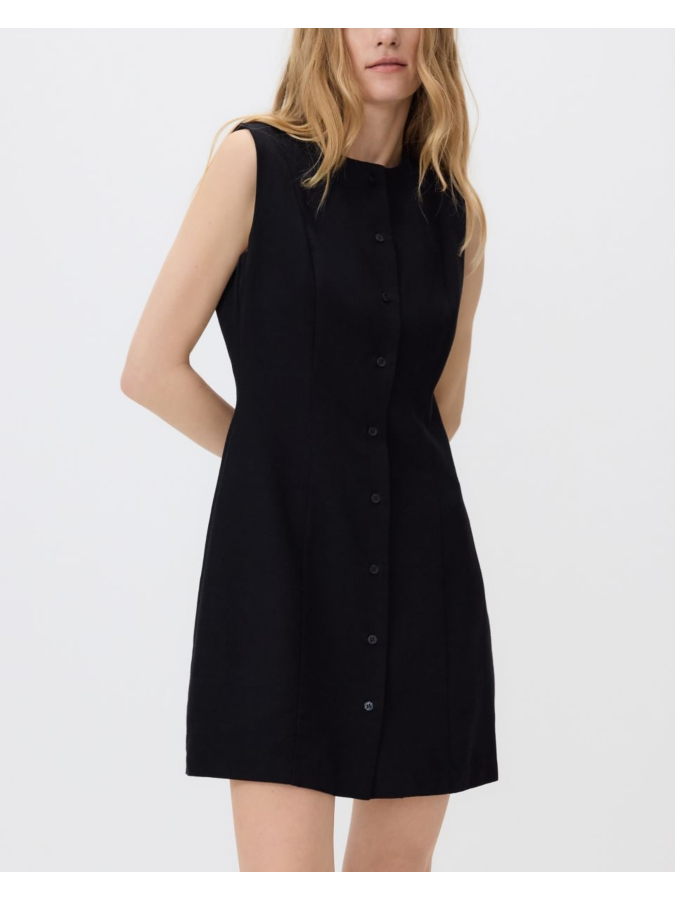 שמלה קצרה מתערובת פשתן