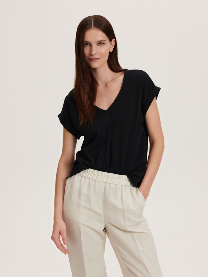 טי שירט קצרה חלקה