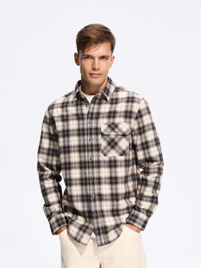 חולצת משבצות Regular Fit